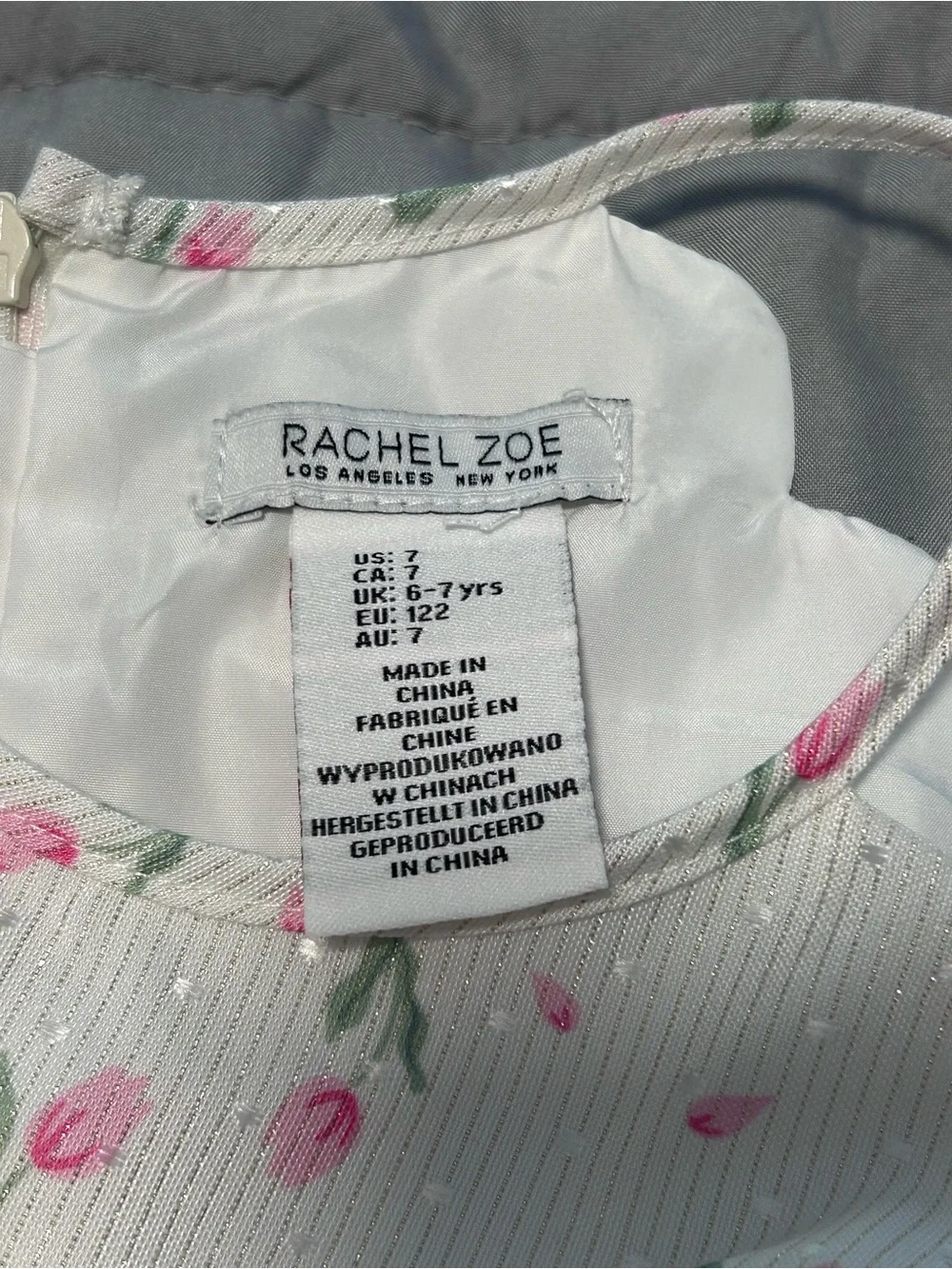 Rachel Zoe New York Los Angeles Girls White Pink Tulip Dress